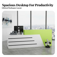 Modern Reception Desk Easy to Clean Cashier Checkout Counter Scratch Resistant High Gloss Front Desk for Receptionists, Store Owners, Company Entrance