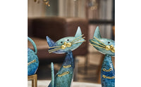 3 Pieces Cat Figurine Metal Feline Sculpture Sculpture Modern Decor for Art Collectors
