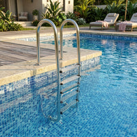 Bolt-on Above-Ground Pool Ladder Stable Ladder with Textured Steps Long-Lasting Safe for Swim Clubs