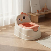 Portable Kids Potty Splash Guard Chick Shaped Potty Chair Soft PU Cushion