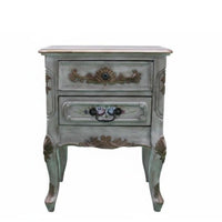 Mediterranean Design Farmhouse Nightstand Distressed Finish Louvered Door End Table Vintage & design Bedroom Furniture Ample Storage for homeowners, Interior Decorators, Adults, Guest Room, Hallway