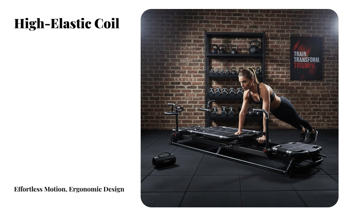 Multi-Functional Pilates Reformer Bed Multifunctional Pilates Reformer Machine Commercial Grade Core Training Machine Full Body Workout for Beginners, Fitness Enthusiasts, Personal Instructor S, Mind-Body Studio, Rehabilitation Center