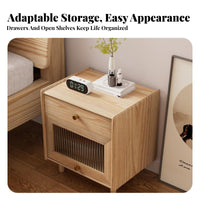 Single-Drawer Nightstand Japanese design Bedside Table adaptable for Small Spaces