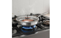 Induction Compatible Honeycomb Non-Stick Pan Universal Cooktop Compatibility Non-Stick Honeycomb Pan Scratch Resistant Uncoated Skillet Glass Lid