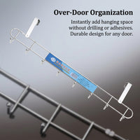 Hanging Hook Rack for Bathroom Door and Dorm Room Students, Stainless Steel Organizer with Thick Wire Design