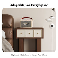 2-Drawer Bedside Table Minimalist Design 2-Drawer Nightstand Space-Saving