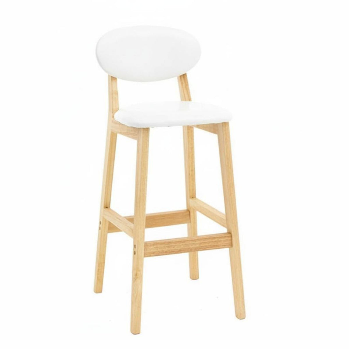 High-Back Wooden Stool Minimalist Design Counter Chair Sturdy Frame for Adults