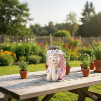 Fairy Plant Pot Creative Design Girl Planter Statue Decorative for Balcony, Desk