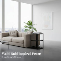 Minimalist Tea Ceremony Cabinet Wabi-Sabi Aesthetic Living Room Furniture Space-Saving Multi-Level Storage for Minimalists