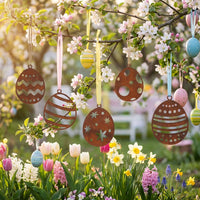 Bunny Garden Stake Weather Resistant Metal Bunny Yard Art Easy to Install Rustic Bunny Yard Statue for Gardeners, Flowerbed, Patio, Flower Pot