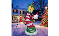 Christmas Inflatable with Santa Outdoor Christmas Inflatable Decoration Festive Inflatable Yard Decoration for Lawn, Garden