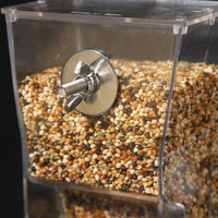 Automatic Bird Feeder and Parrot Feeder with Double Rod Perch, PC Material Parakeet Feeder and Cockatiel Feeder, Bird Cage Accessories Hanging