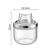 Clear Body Transparent Storage Jar Silver Rim Measurement Jar for Kitchen