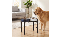 Metal Elevated Dog Bowl Stand Easy to Clean Dog Bowl Stand with Stainless Steel Bowls Dishwasher-Safe Pet Feeder with Stainless Steel Bowls Rust-Resistant for Dogs, Pets, Indoor, Kitchen