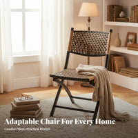 Woven Folding Recliner Foldable Design Lounge Chair Adjustable Backrest for Lawn