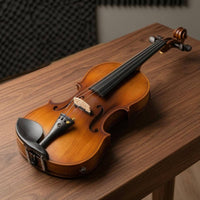 Beginner Kit Adult-Size 4/4 Electric Violin Antique Matte Finish String Instrument Natural Brown