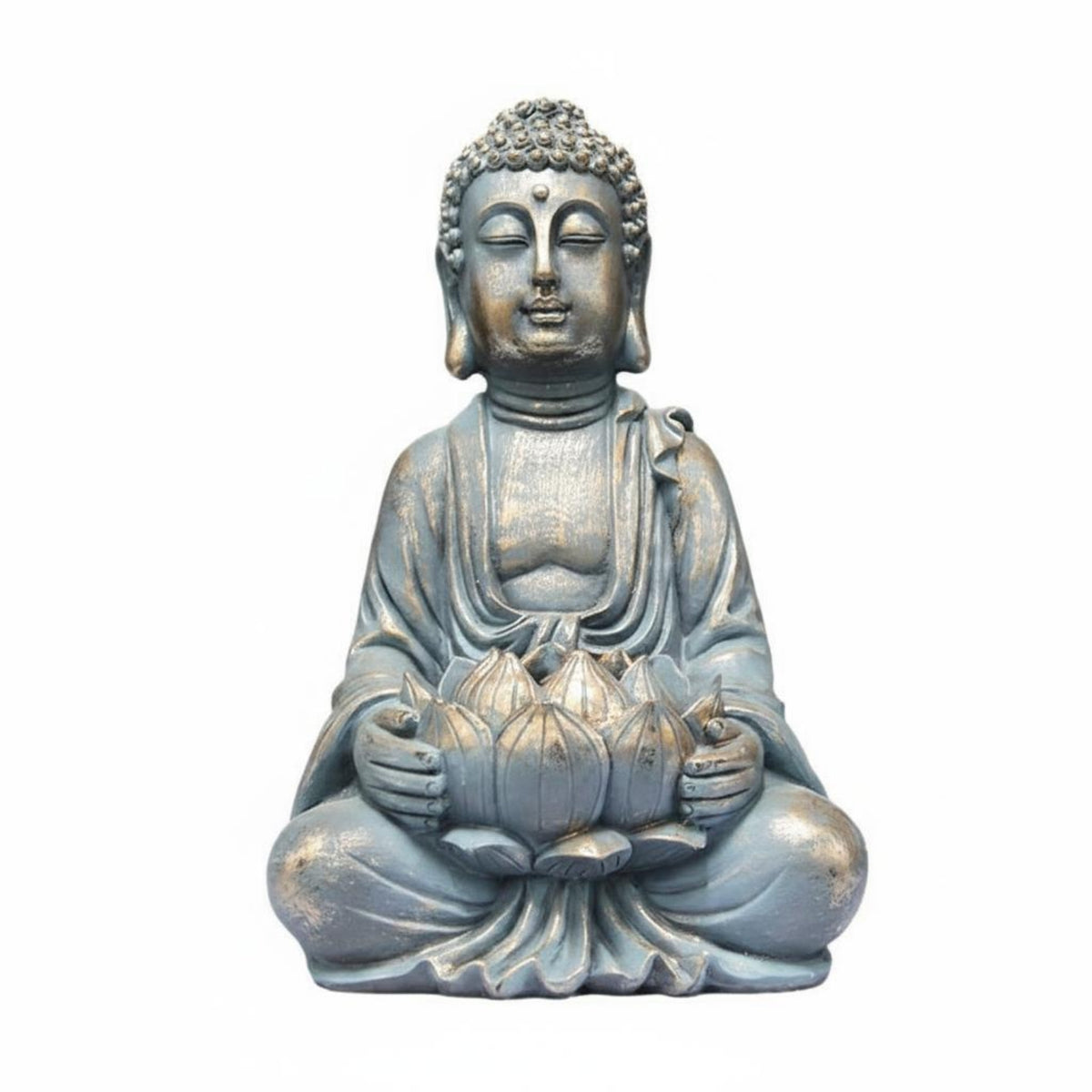 Buddha Lotus Statue Resin Seated Buddha Statue Three-Dimensional for Garden