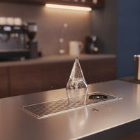 Embedded Cup Washer with Drainage Tray Countertop Tabletop Cup Washer Low-Profile Stainless Steel Glass Washer for Bartenders, Baristas, Bar Counters
