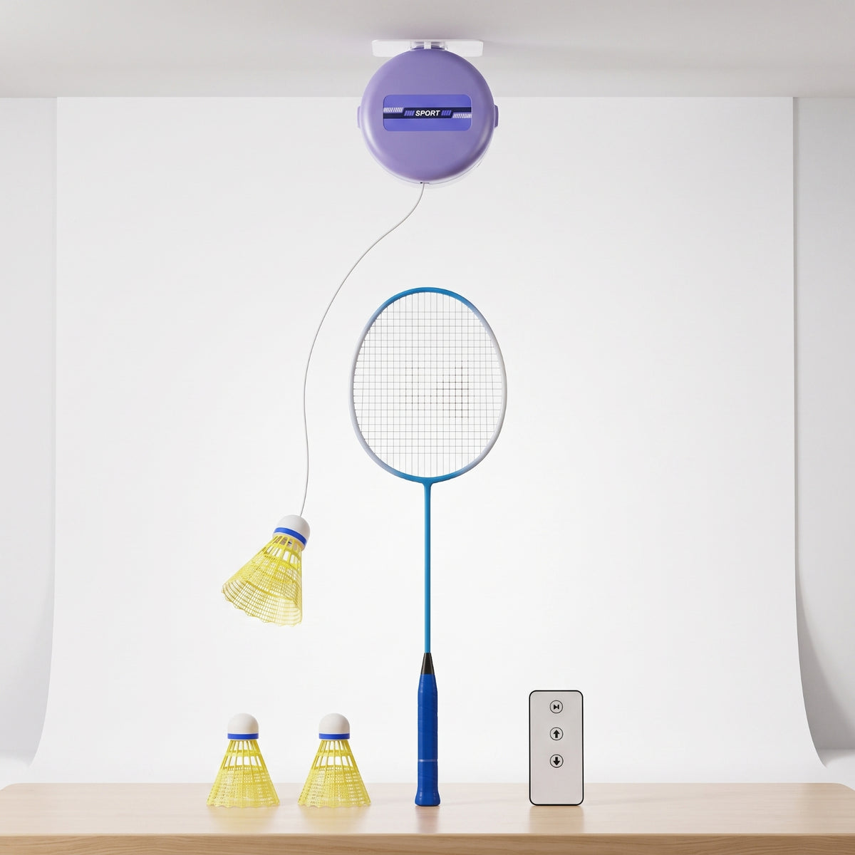 Hanging Badminton Training Device | Electric, Badminton with Remote Control, for Home