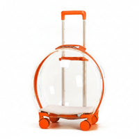 Transparent Pet Carrier with Wheels Clear Rolling Pet Carrier Portable Luggage Cats, Veterinarian Visits, Outdoor