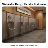 Fluted Glass Urinal Divider Privacy Protection Wall-Mounted Urinal Screen Minimalist Design Toilet Partition long-lasting for Contractors, Business Owners, Architects, Shopping Malls, Schools, Offices, Restaurants