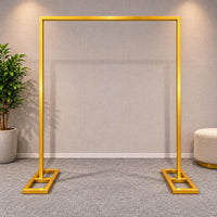 Gold Metal Arch Stand Portable Square Tubing Arch Frame Indoor Outdoor Use