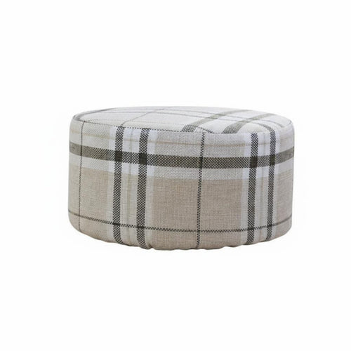 Round Upholstered Pouf space-efficient Design Small Stool Space-Saving for Bedroom, Kids