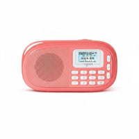 3-in-1 Functionality Pocket Radio Speaker Palm-Sized Card-Slot Audio Player Lightweight Radio Receiver Rechargeable for Travelers, Students, Travel, Walking, Outdoor, Study