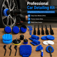 Car Detailing Kit Drill Brush Attachment Wheel Vent Scrub Brushes Wash Mitt