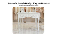 Ornate Dressing Table Set Multi-Drawer Storage for Apartment, Girls, Homeowners