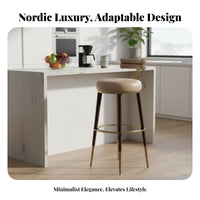 Woven Rear Supportrest High Stool Nordic Design Seating with Footrest Sturdy Construction for Homeowners, Interior Designers