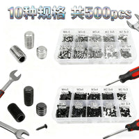 500PCS DIN916 Flat Point Hex Socket Set Screws M2.5 M3 M4 Stainless Steel 12.9 Carbon Steel