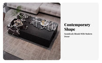 Sculptural Base Rectangular Table Luxury Design Aesthetic Living Room Furniture Elegant Design Sturdy and Stable