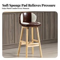 Upholstered Lowrear High Stool Modern and Design Upholstered Stool with Supportrest Stable Frame Ergonomic Design for Restaurant