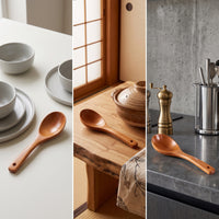 Soup Spoon Deep Bowl Wooden Spoon Long Handle Utensil for Kitchen, Dorm Rooms