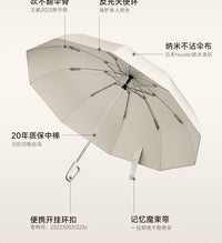 左都环扣全自动折叠反向雨伞超大号双人抗风暴晴雨两用便携防晒伞 深空灰-加大双龙骨(20骨)