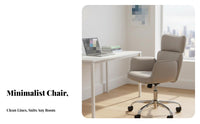 Upholstered rotating Chair paddinged Seat Upholstered Rolling Armchair with Casters Ergonomic for Women, Bedroom