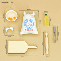 Dollhouse娃娃屋微缩厨房食玩场景 面粉袋擀面杖组合模型拍摄道具