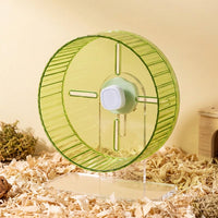 Silent Hamster Wheel with Adjustable Stand, 17cm Transparent Gerbil Wheel, Sturdy Exercise Spinner with Ridged Surface for Small Animals