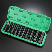11 Pieces Long-Reach Deep Socket Set Versatile Metric Socket Set Heavy-Duty Tool Long-Wearing for Automotive Repair, Garage