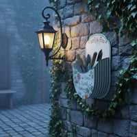 Retro Wall Planter European Theme Wall-Hung Flower Basket Large Open Mouth Decorative Hanging Basket for Courtyard