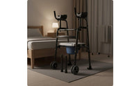 Upright Folding Walking Assistant Strolling Support Height Adjustable Standing Gait Support with Armrests Two-Mode Mode