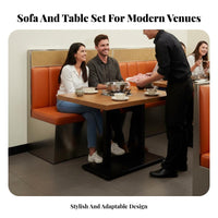 Semicircular Woven Banquette Wall-Mounted design Dining Set for Restaurant Owners