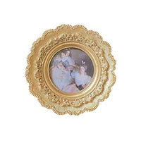 Round Picture Frame Gold Round Photo Frame Vintage-Inspired for Wedding
