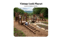 16 Pieces Carbonized Wood Kindergarten Physical Training Set Encourages Active Play Kids Balance Beam Course Builds Strength Wooden Climbing Frame Set Long-Lasting Construction for Toddlers, Teachers, Parents, Daycare Center, Outdoor, Playground