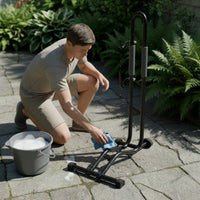 Padded L-Shaped Bike Stand Stable Upright Cycle Stand Powder-Coated Freestanding Bike Rack Rust-Resistant for Commuters