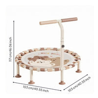 Adjustable Height Children's Trampoline Metal Frame Kids Trampoline Wide Feet for Home