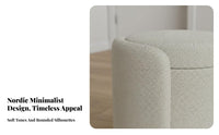 Lidded Shoe Changing Stool High-Resilience Foam Pad Upholstered Storage Ottoman Sturdy Construction Sturdy Wood Frame
