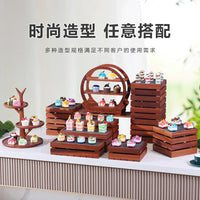 木质自助餐厅展示架茶歇糕点甜品摆台下午茶蛋糕寿司点心架子商用