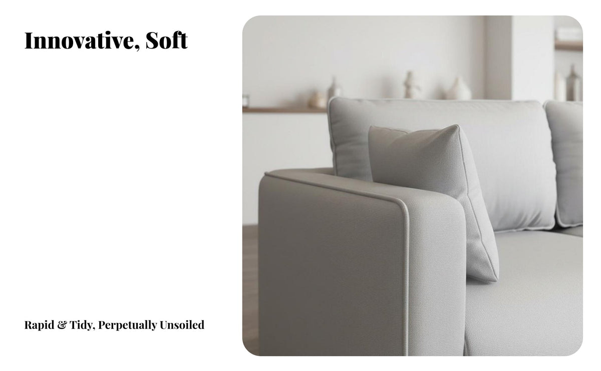 Modern Design Minimalist 3-Seater Couch High-Resilience Foam Sofa Easy to Clean Living Room Furniture Wear-Resistant for Apartment Dwellers, Business Owners, Young Adults, Office Reception Area, Bedroom, Boutique